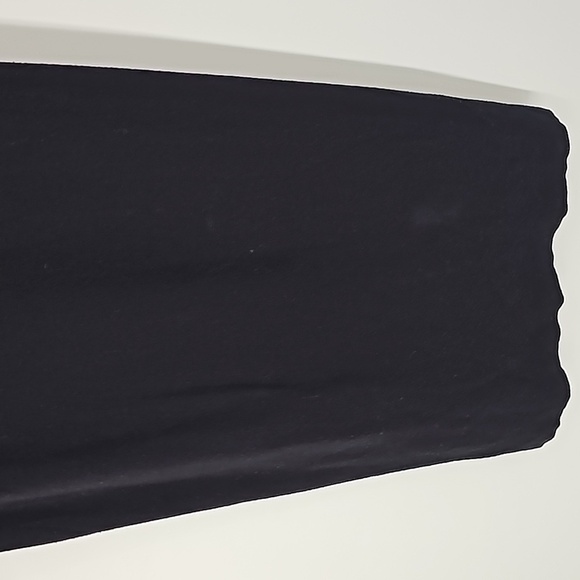 Express Black Bodycon Midi Sweater Dress w Puffed Cutout Scalloped Long Sleeves - Picture 10 of 17